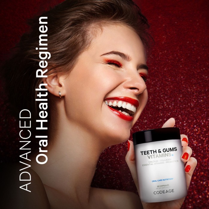 Codeage Teeth & Gums Vitamins, Daily Multivitamins & Minerals + Collagen, Complex De Vitamine, Minerale Si Colagen Pentru Dinti Si Gingii, 90 Cps Codeage Teeth & Gums Vitamins, Daily Multivitamins & Minerals + Collagen, Complex De Vitamine, Minerale Si Colagen Pentru Dinti Si Gingii, 90 Cps