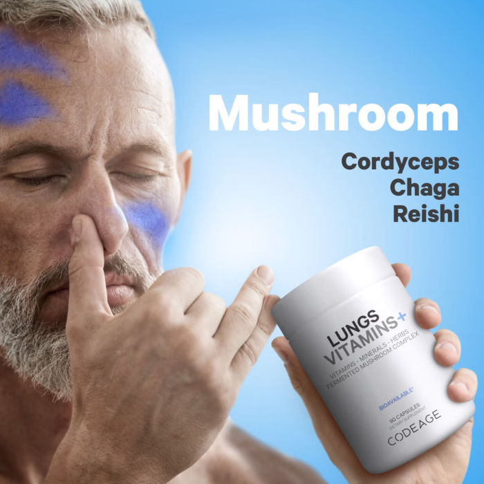 Codeage Lungs Vitamins, Formula Complexa Pentru Imbunatatirea Respiratiei, 90 Cps Codeage Lungs Vitamins, Formula Complexa Pentru Imbunatatirea Respiratiei, 90 Cps