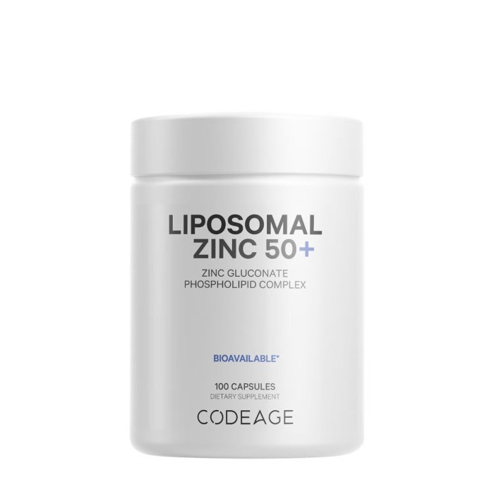 Codeage Liposomal Zinc 50+, Zinc Lipozomal 50+ Complex De Fosfolipide, 100 Cps Codeage Liposomal Zinc 50+, Zinc Lipozomal 50+ Complex De Fosfolipide, 100 Cps