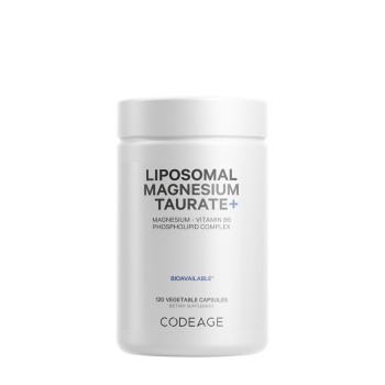 Codeage Liposomal Magnesium Taurate+, Magneziu Taurat Cu Tehnologie Liposomala Pentru Sanatatea Inimii Si Sistemului Nervos, 120 Cps