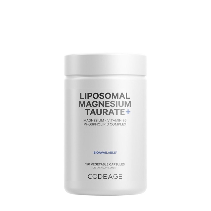 Codeage Liposomal Magnesium Taurate+, Magneziu Taurat Cu Tehnologie Liposomala Pentru Sanatatea Inimii Si Sistemului Nervos, 120 Cps Codeage Liposomal Magnesium Taurate+, Magneziu Taurat Cu Tehnologie Liposomala Pentru Sanatatea Inimii Si Sistemului Nervos, 120 Cps
