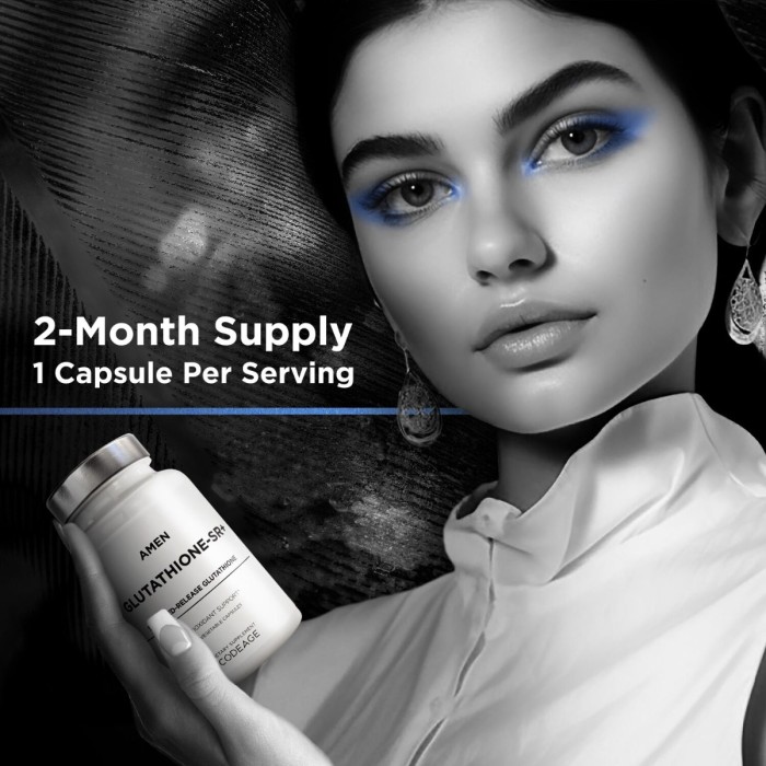 Codeage Amen Glutathione Sustained Release, Glutation 250 Mg Cu Eliberare Prelungita, 60 Cps Codeage Amen Glutathione Sustained Release, Glutation 250 Mg Cu Eliberare Prelungita, 60 Cps