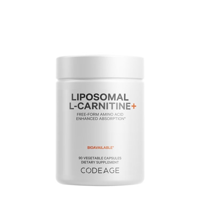 Codeage Liposomal L-carnitine+ , L-carnitina Lipozomala Pentru Energie Celulara Si Suport Metabolic, 90 Cps Codeage Liposomal L-carnitine+ , L-carnitina Lipozomala Pentru Energie Celulara Si Suport Metabolic, 90 Cps