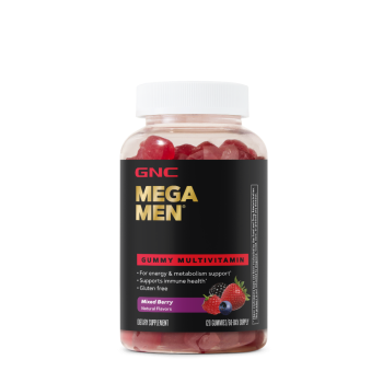 Gnc Mega Men Complex De Multivitamine Pentru Barbati Cu Aroma De Fructe De Padure, 120 Jeleuri