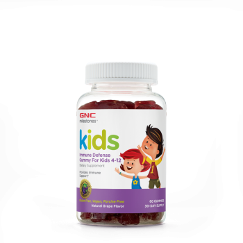 Gnc Milestones Kid’s Immune Defense Gummy, Formula Pentru Copii, Cu Aroma De Struguri, 60 Jeleuri