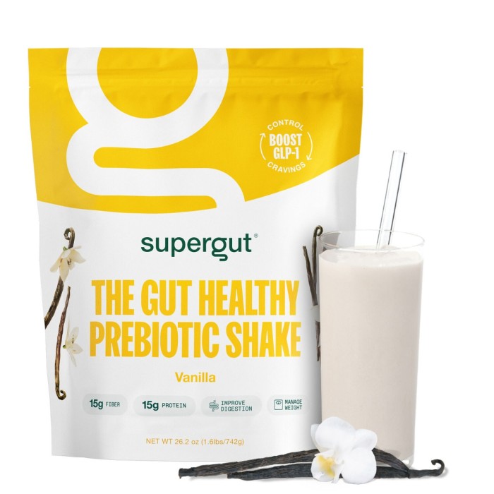 Supergut The Gut Healthy Prebiotic Shake Vanilla Flavor, Shake Proteic Cu Prebiotice , Cu Aroma De Vanilie, 742 G Supergut The Gut Healthy Prebiotic Shake Vanilla Flavor, Shake Proteic Cu Prebiotice , Cu Aroma De Vanilie, 742 G