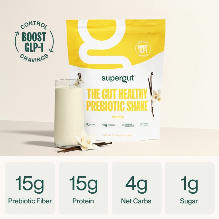 Supergut The Gut Healthy Prebiotic Shake Vanilla Flavor, Shake Proteic Cu Prebiotice , Cu Aroma De Vanilie, 742 G Supergut The Gut Healthy Prebiotic Shake Vanilla Flavor, Shake Proteic Cu Prebiotice , Cu Aroma De Vanilie, 742 G