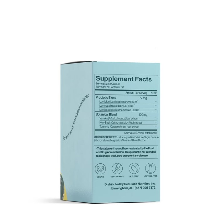 Resbiotic Resb, Suportul Probiotic Pentru Sanatatea Pulmonara, 60 Tb Resbiotic Resb, Suportul Probiotic Pentru Sanatatea Pulmonara, 60 Tb