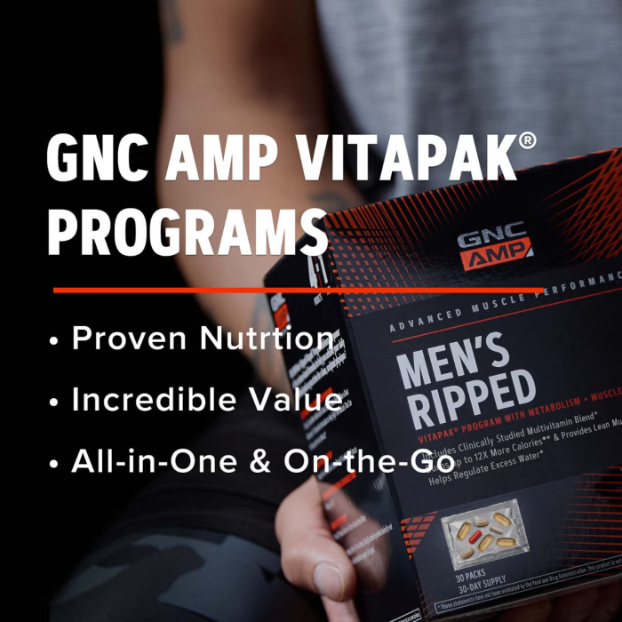 Gnc Amp Men's Ripped Vitapak Program Complex De Multivitamine Pentru Barbati, 30 Pachetele Gnc Amp Men's Ripped Vitapak Program Complex De Multivitamine Pentru Barbati, 30 Pachetele