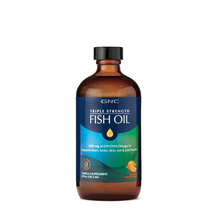 Gnc Triple Strength Fish Oil, Ulei De Peste, Cu Aroma Naturala De Portocale, 236.5 Ml Gnc Triple Strength Fish Oil, Ulei De Peste, Cu Aroma Naturala De Portocale, 236.5 Ml