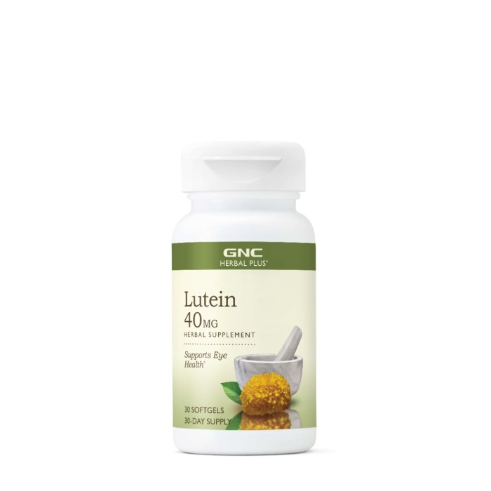 Gnc Herbal Plus Lutein, Luteina 40 Mg, 30 Cps Gnc Herbal Plus Lutein, Luteina 40 Mg, 30 Cps
