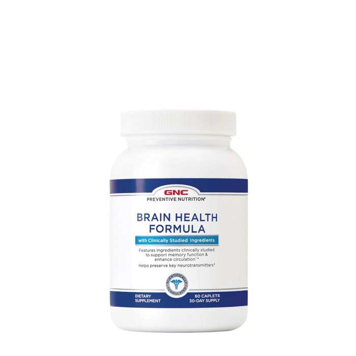 Gnc Preventive Nutrition Brain Health, Formula Pentru Sanatatea Creierului Si Sistemului Nervos, 60 Tb Gnc Preventive Nutrition Brain Health, Formula Pentru Sanatatea Creierului Si Sistemului Nervos, 60 Tb