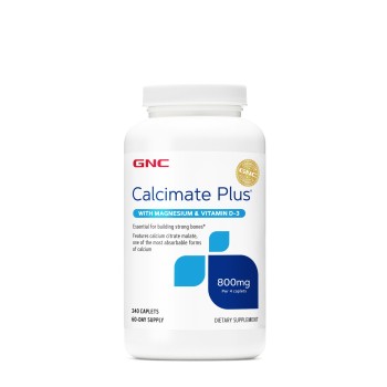 Gnc Calcimate Plus, Calciu 800 Mg Cu Magneziu Si Vitamina D-3, 240 Cps