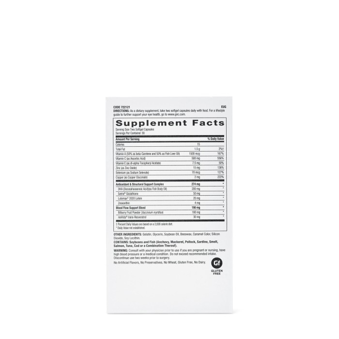 Gnc Preventive Nutrition Eye Health, Formula Pentru Sanatatea Ochilor, 60 Cps Gnc Preventive Nutrition Eye Health, Formula Pentru Sanatatea Ochilor, 60 Cps