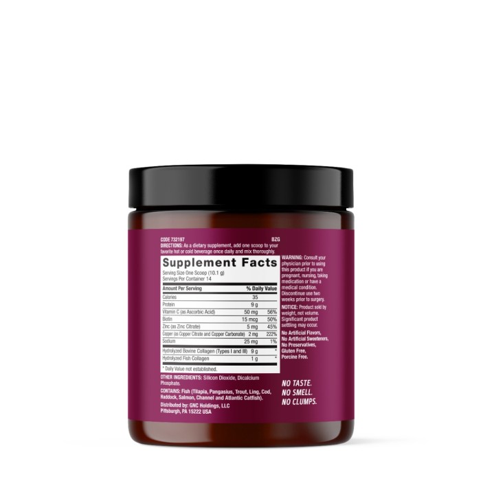 Gnc Premier Collagen Powder, Formula Premium De Peptide De Colagen Hidrolizat Fara Aroma, 141.4 G Gnc Premier Collagen Powder, Formula Premium De Peptide De Colagen Hidrolizat Fara Aroma, 141.4 G