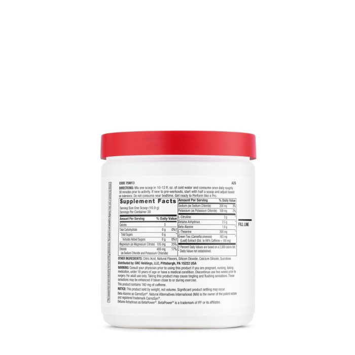 Gnc Pro Performance Pre-workout - Watermelon Flavor, Pre-workout, Cu Aroma De Pepene, 327g Gnc Pro Performance Pre-workout - Watermelon Flavor, Pre-workout, Cu Aroma De Pepene, 327g