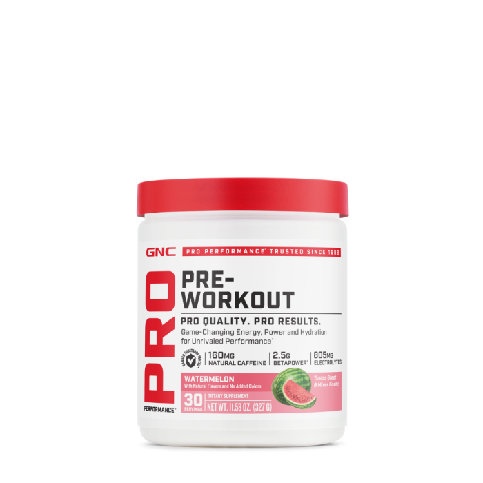 Gnc Pro Performance Pre-workout - Watermelon Flavor, Pre-workout, Cu Aroma De Pepene, 327g Gnc Pro Performance Pre-workout - Watermelon Flavor, Pre-workout, Cu Aroma De Pepene, 327g