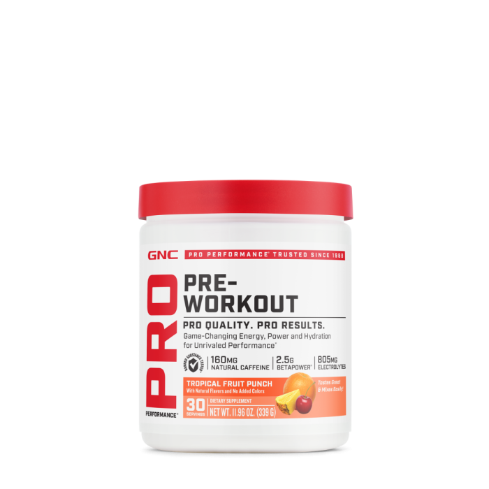 Gnc Pro Performance Pre-workout - Tropical Fruit Punch Flavor, Pre-workout, Cu Aroma De Punch De Fructe Tropicale, 339g Gnc Pro Performance Pre-workout - Tropical Fruit Punch Flavor, Pre-workout, Cu Aroma De Punch De Fructe Tropicale, 339g