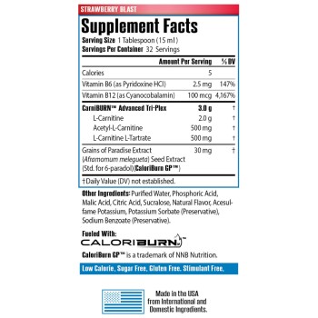 Sirenlabs L-carnitine Elite Burn, L-carnitina Lichida, Cu Aroma De Capsuni, 480 Ml