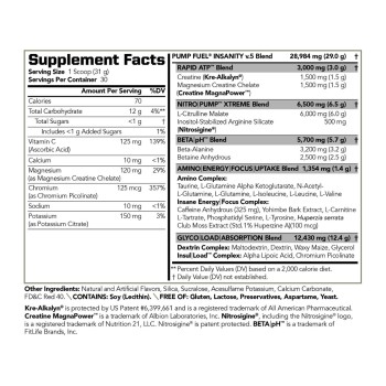 Pmd Ultra Pump Fuel Insanity Cherry Slush Flavor, Formula Pre-workout Cu Aroma De Cirese, 930 G