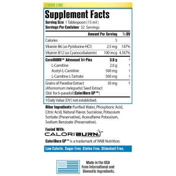 Sirenlabs L-carnitine Elite Burn, L-carnitina Lichida, Cu Aroma De Lamaie Si Lime, 480 Ml