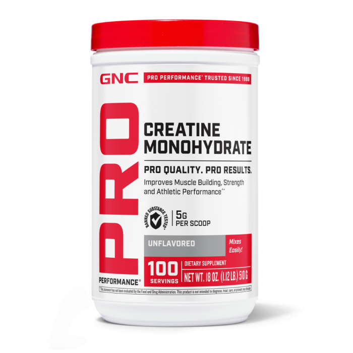 Gnc Pro Performance Creatine Monohydrate, Creatina Monohidrata, Fara Aroma, 510 G Gnc Pro Performance Creatine Monohydrate, Creatina Monohidrata, Fara Aroma, 510 G