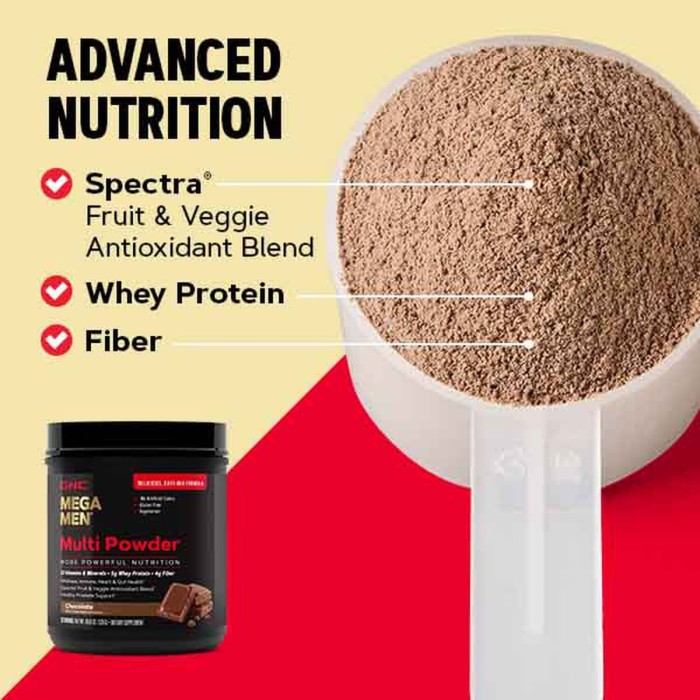 Gnc Mega Men Multi Powder, Pudra Cu Multivitamine, Proteine Si Verdeturi Cu Aroma De Vanilie, 465 G Gnc Mega Men Multi Powder, Pudra Cu Multivitamine, Proteine Si Verdeturi Cu Aroma De Vanilie, 465 G
