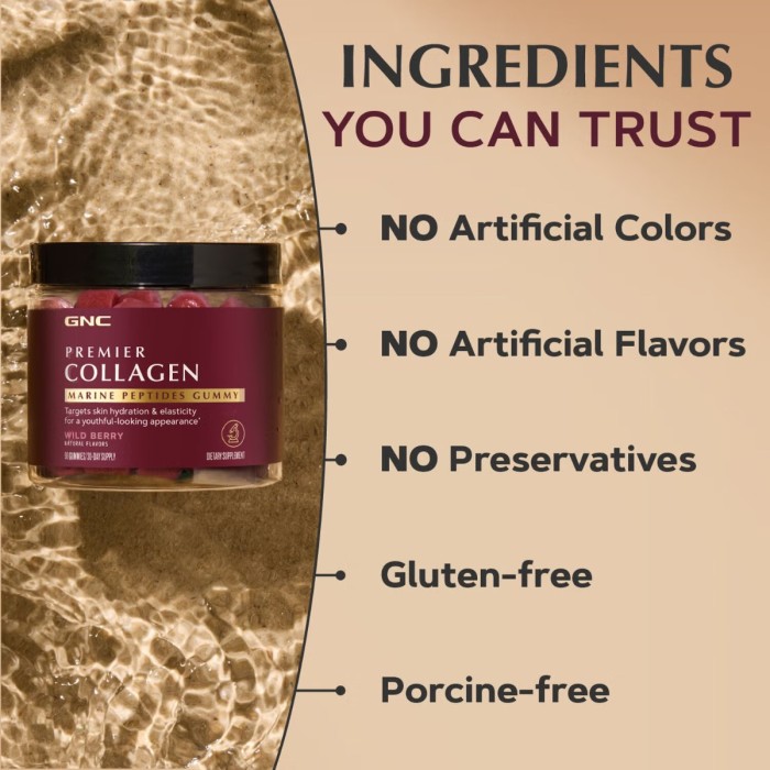 Gnc Premier Collagen Marine Peptides Gummy, Supliment Cu Peptide Marine Pentru Piele Si Par, Cu Aroma De Fructe De Padure Salbatice, 90 Jeleuri Gnc Premier Collagen Marine Peptides Gummy, Supliment Cu Peptide Marine Pentru Piele Si Par, Cu Aroma De Fructe De Padure Salbatice, 90 Jeleuri