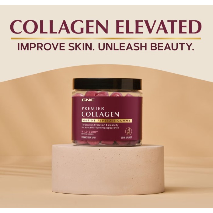 Gnc Premier Collagen Marine Peptides Gummy, Supliment Cu Peptide Marine Pentru Piele Si Par, Cu Aroma De Fructe De Padure Salbatice, 90 Jeleuri Gnc Premier Collagen Marine Peptides Gummy, Supliment Cu Peptide Marine Pentru Piele Si Par, Cu Aroma De Fructe De Padure Salbatice, 90 Jeleuri