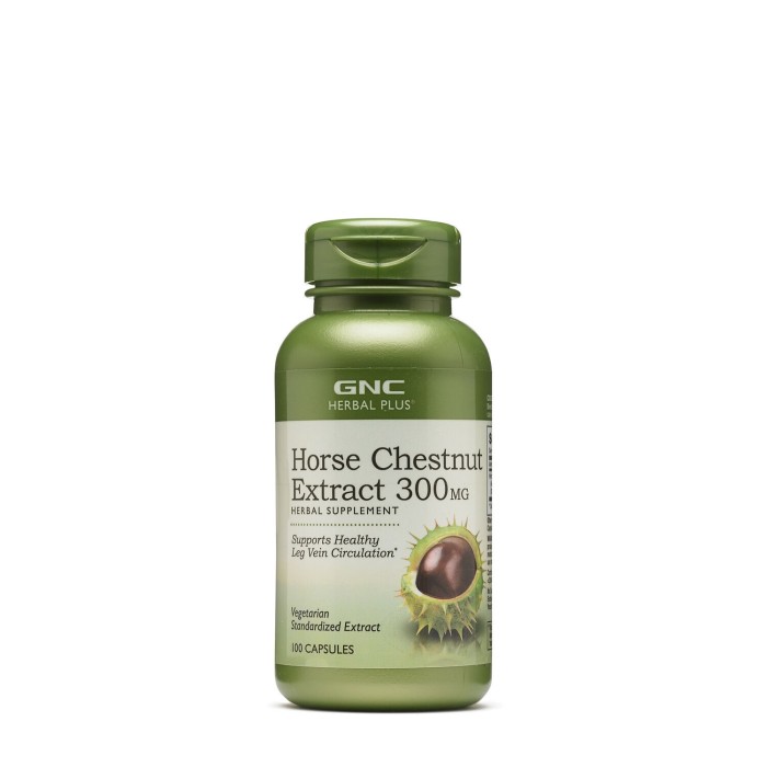 Gnc Herbal Plus Horse Chestnut 300 Mg, Extract Standardizat De Castan Salbatic, 100 Cps Gnc Herbal Plus Horse Chestnut 300 Mg, Extract Standardizat De Castan Salbatic, 100 Cps