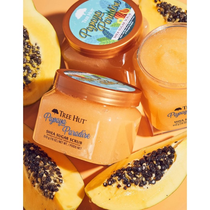 Tree Hut Shea Sugar Scrub Papaya Paradise, 510 G Tree Hut Shea Sugar Scrub Papaya Paradise, 510 G