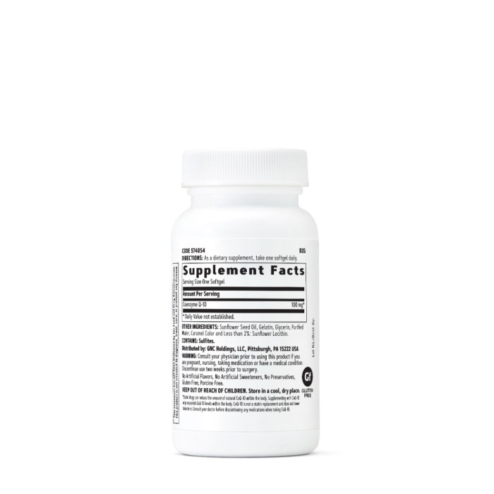 Gnc Coenzima Q-10 Naturala 100 Mg, 30 Cps Gnc Coenzima Q-10 Naturala 100 Mg, 30 Cps