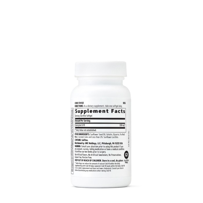 Gnc Coenzima Q-10 Naturala 200 Mg, 30 Cps Gnc Coenzima Q-10 Naturala 200 Mg, 30 Cps