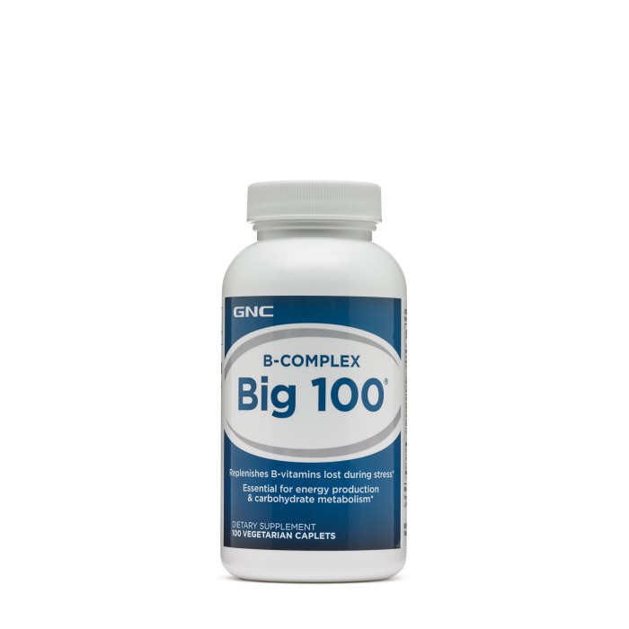 Gnc B-complex Big 100, Complex De Vitamina B, 100 Tb Gnc B-complex Big 100, Complex De Vitamina B, 100 Tb