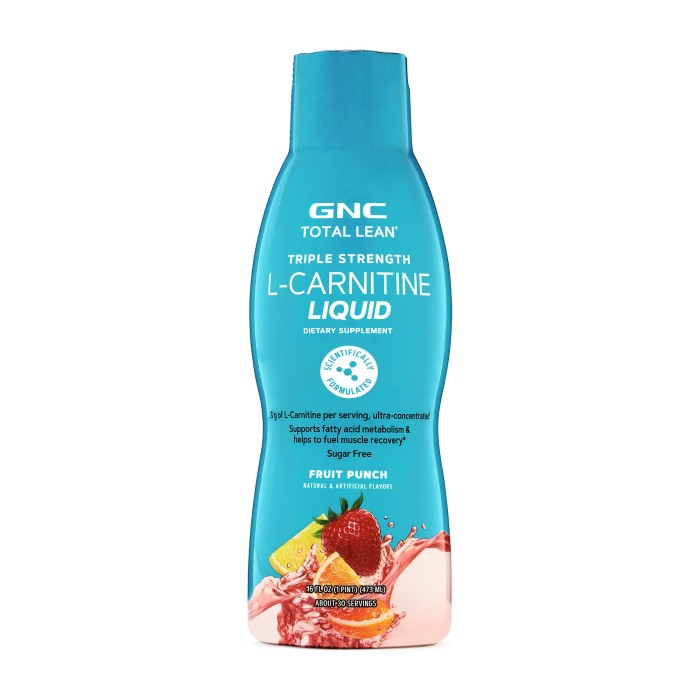 Gnc Total Lean Triple Strength L-carnitine Liquid, L-carnitina Lichida, Cu Aroma De Punch De Fructe, 473 Ml Gnc Total Lean Triple Strength L-carnitine Liquid, L-carnitina Lichida, Cu Aroma De Punch De Fructe, 473 Ml