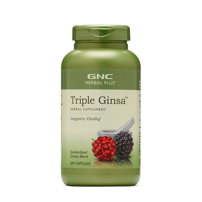 Extract standardizat din 3 tipuri de ginseng Triple Ginsa (200 capsule), GNC Herbal Plus de la Biom.ro. Online e mai simplu Extract standardizat din 3 tipuri de ginseng Triple Ginsa (200 capsule), GNC Herbal Plus de la Biom.ro. Online e mai simplu
