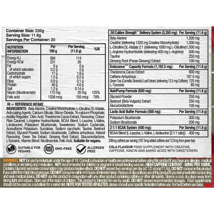 Grenade .50 Calibre Pre-workout cu aroma de Killa Cola (232 grame), GNC de la Biom.ro. Online e mai simplu Grenade .50 Calibre Pre-workout cu aroma de Killa Cola (232 grame), GNC de la Biom.ro. Online e mai simplu