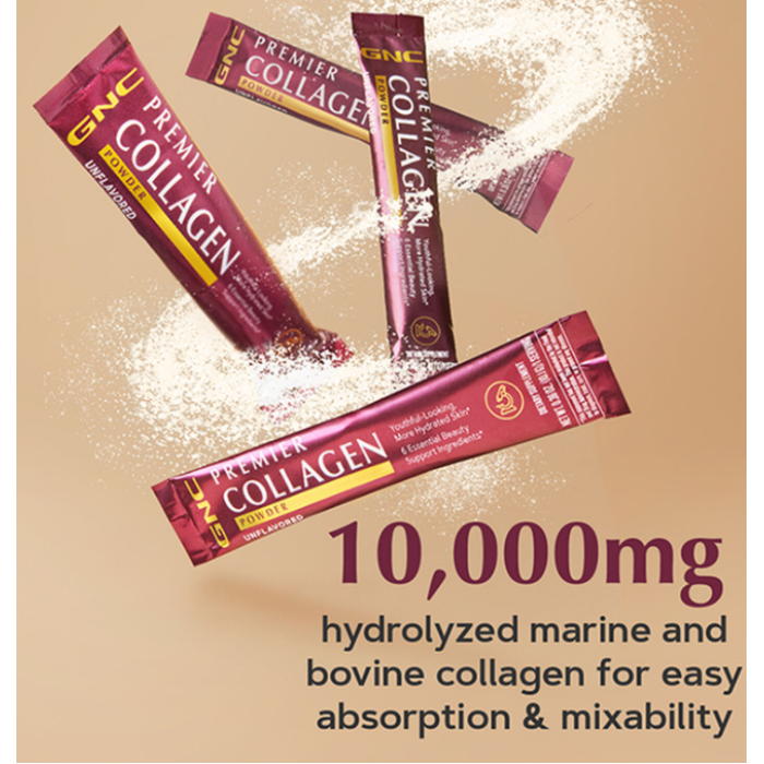 Gnc Premier Collagen Powder, Formula Premium De Peptide De Colagen Hidrolizat Fara Aroma, 20 X 10.1 G Gnc Premier Collagen Powder, Formula Premium De Peptide De Colagen Hidrolizat Fara Aroma, 20 X 10.1 G