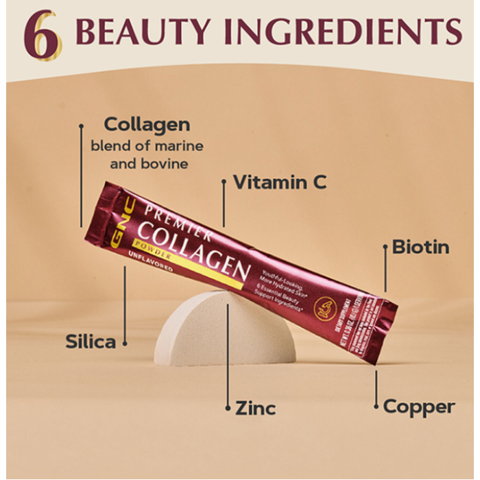 Gnc Premier Collagen Powder, Formula Premium De Peptide De Colagen Hidrolizat Fara Aroma, 20 X 10.1 G Gnc Premier Collagen Powder, Formula Premium De Peptide De Colagen Hidrolizat Fara Aroma, 20 X 10.1 G
