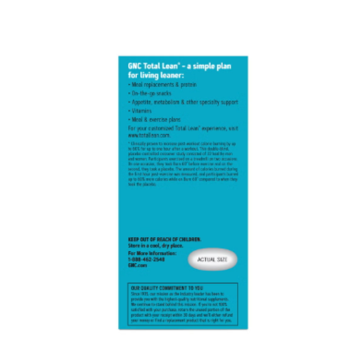 Gnc Total Lean Burn 60, Formula Termogenica Pentru Stimularea Metabolismului, 60 Tb Gnc Total Lean Burn 60, Formula Termogenica Pentru Stimularea Metabolismului, 60 Tb