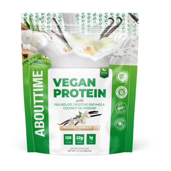 Abouttime Vegan Protein Proteina Vegana Cu Aroma Naturala De Vanilie, 985.6 G Abouttime Vegan Protein Proteina Vegana Cu Aroma Naturala De Vanilie, 985.6 G