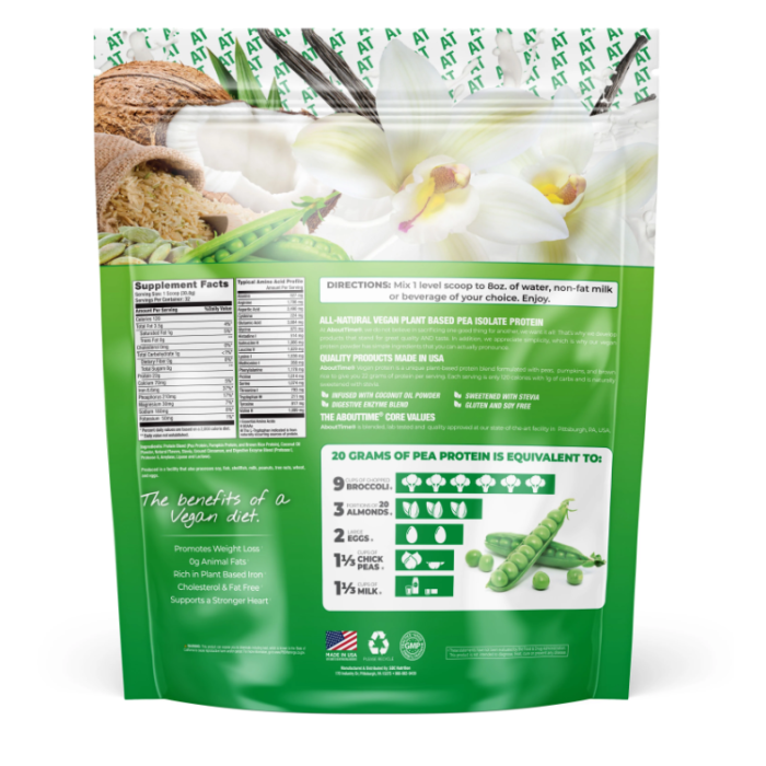 Abouttime Vegan Protein Proteina Vegana Cu Aroma Naturala De Vanilie, 985.6 G Abouttime Vegan Protein Proteina Vegana Cu Aroma Naturala De Vanilie, 985.6 G