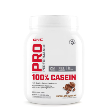 Gnc Pro Performance 100% Casein, Cazeina, Cu Aroma De Ciocolata, Testata Antidoping, 980g