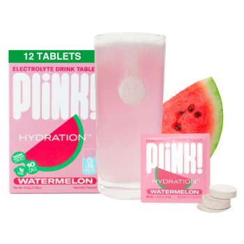 Plink! Electrolyte Drink Tablets Watermelon Flavor, Electroliti Cu Aroma De Pepene, 12 Tb