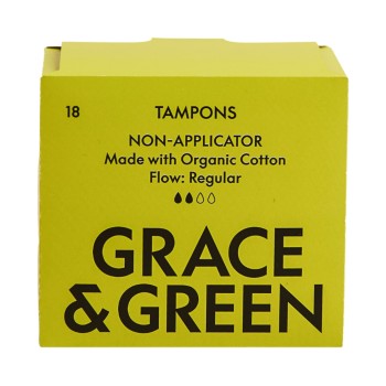 Tampoane din bumbac organic 100% Normal (18 buc), Grace and Green
