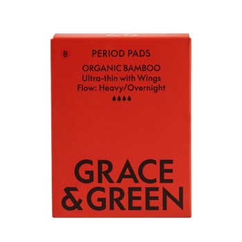 Absorbante din bambus organic pentru noapte (8 buc), Grace and Green