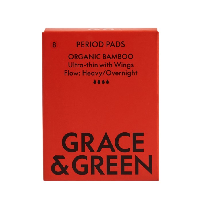 Absorbante din bambus organic pentru noapte (8 buc), Grace and Green de la Biom.ro. Online e mai simplu