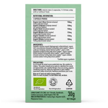 Organic Myco Synergy 6 ciuperci 800 mg Pure Grade Extracts (60 capsule), MushroomsForLife