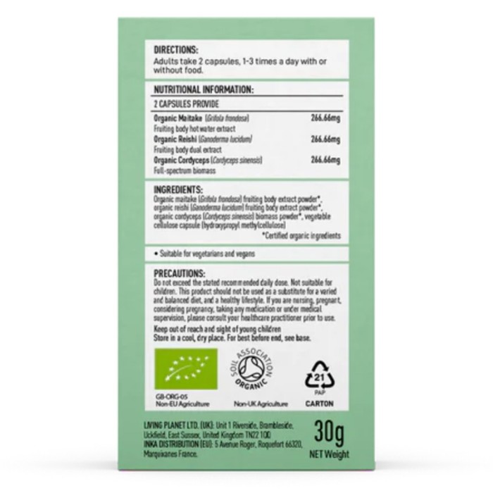 Organic Mycomplex 800 mg Reishi, Cordyceps si Maitake (60 capsule), MushroomsForLife de la Biom.ro. Online e mai simplu Organic Mycomplex 800 mg Reishi, Cordyceps si Maitake (60 capsule), MushroomsForLife de la Biom.ro. Online e mai simplu