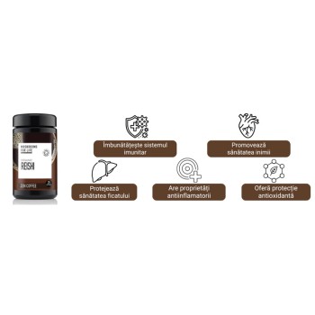 Organic Reishi Zen Coffee 1000 mg Pure Grade Extract 80 grame (25 portii), MushroomsForLife